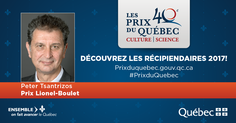 CEO Dr. Peter Tsantrizos Honored In Quebec